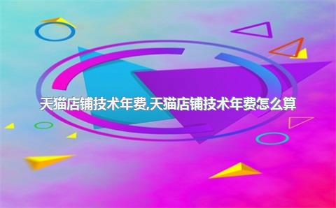 天猫店铺技术年费，天猫店铺技术年费怎么算