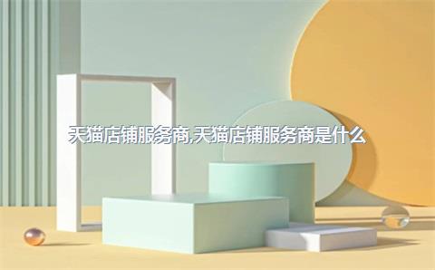 天猫店铺服务商，天猫店铺服务商是什么