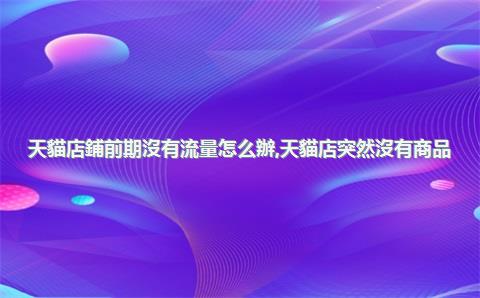 天貓店鋪前期沒有流量怎么辦，天貓店突然沒有商品