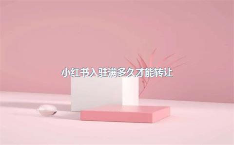 小红书入驻满多久才能转让？