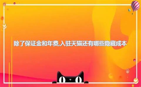 除了保证金和年费，入驻天猫还有哪些隐藏成本？